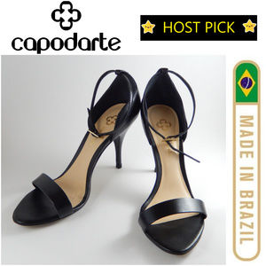 Sandal Leather Black Sz 9 Capodarte Made Brazil